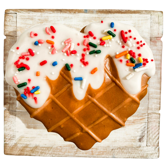 Iced Sugar Cookie Heart Cones